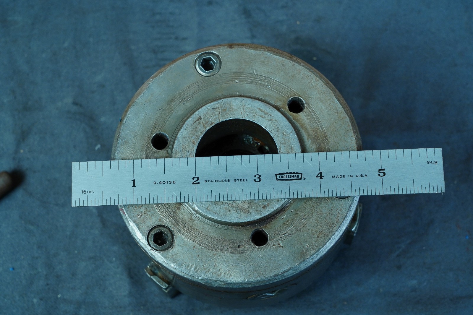 Cushman 4″ 3-jaw Metal Lathe Chuck with One Set of Jaws and Chuck Key