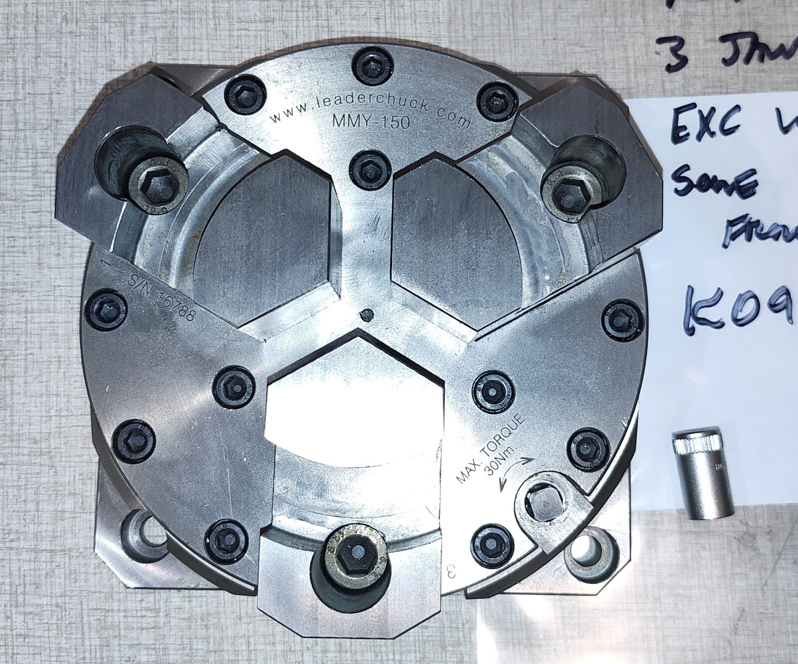 Leaderchuck MMY-150 3 Jaw Setup Chuck #3 w/ 8mm Sq. Drive Socket K09X