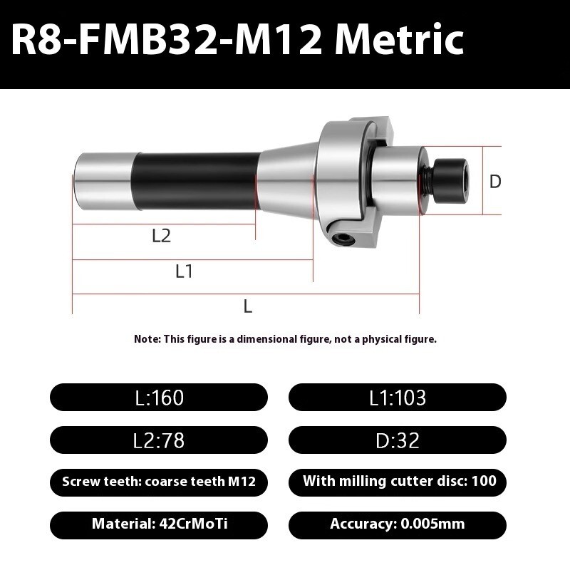 R8 FMB22 FMB27 FMB32 FMB40 Toolholder M12 Thread 7/16 Milling Machine Boom