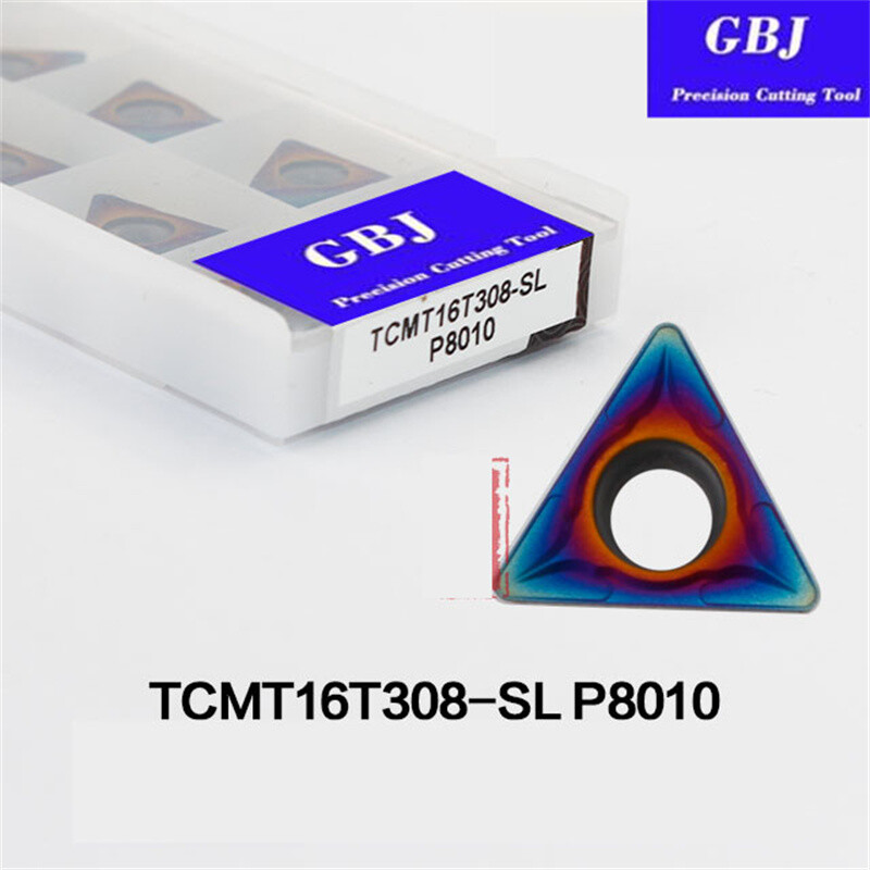 10pcs HRC50 TCMT 16T304 16T308 GBJ8010 indexable carbide inserts （Nano blue）
