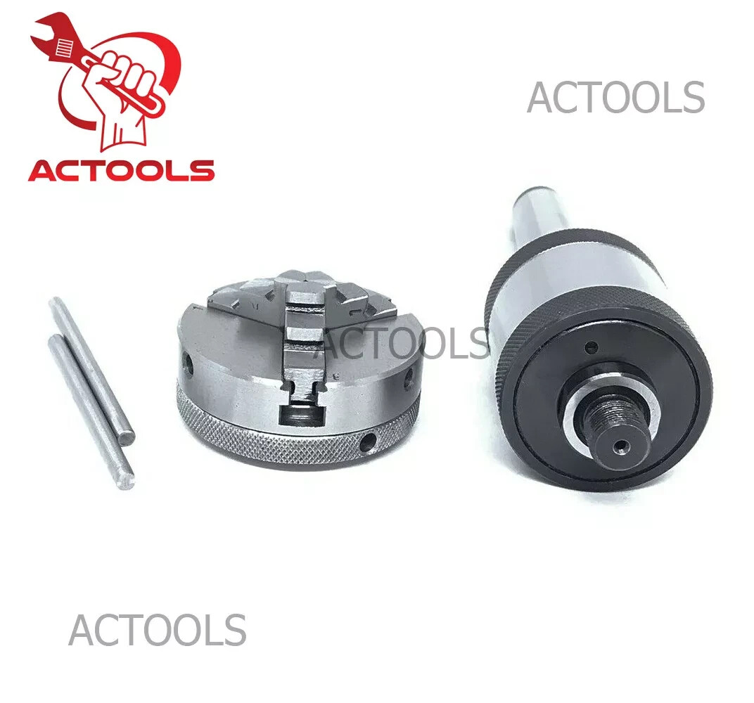 Mini Lathe Chuck MT3 Revolving Center 3MT Shank 3 Jaw Self Centering 2-1/2″ 65mm
