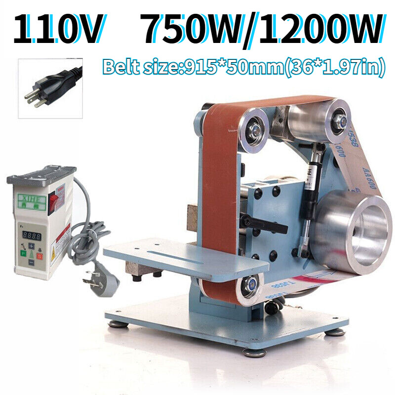 750/1200W New Industrial Belt Machine 110V DIY Sander Polishing Grinding Machine