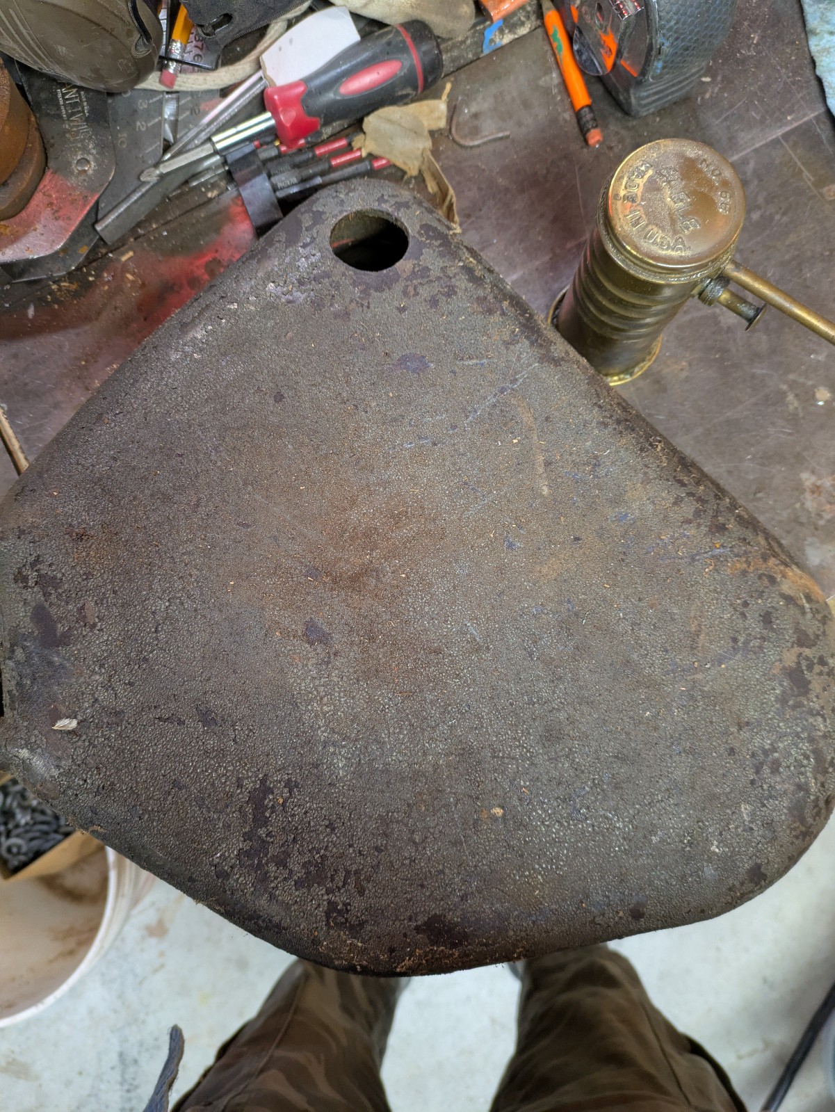 Atlas lathe gear cover and attached hinge