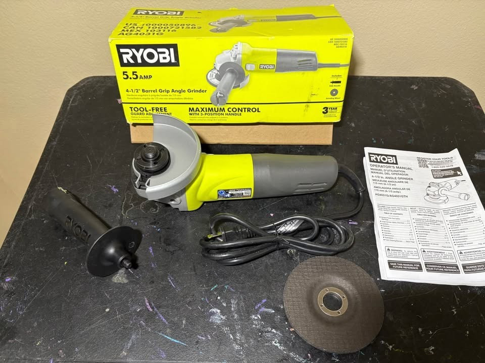 Ryobi angle grinder 5.5 Amp Corded 4-1/2 in. Angle Grinder