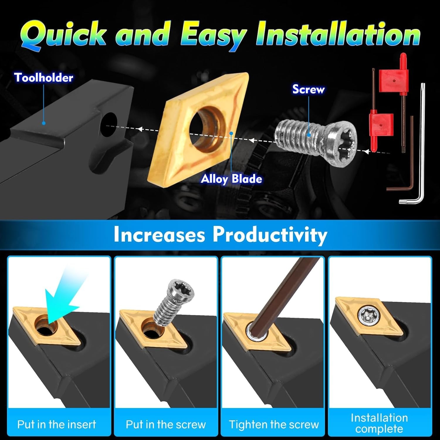 21-Piece Indexable Lathe Turning Tool Kit – Ultimate Precision & Versatility