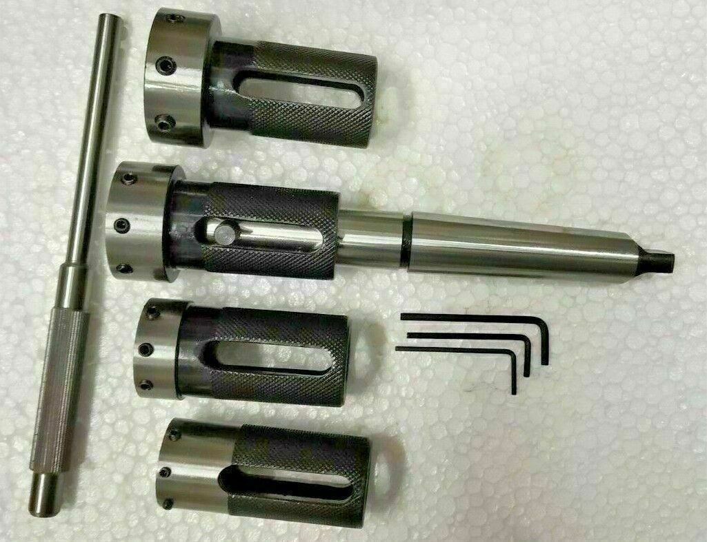 Lathe Tailstock Die Holder Box Set Of 4 Floating Type MT3 SHANK Holds Metric Die