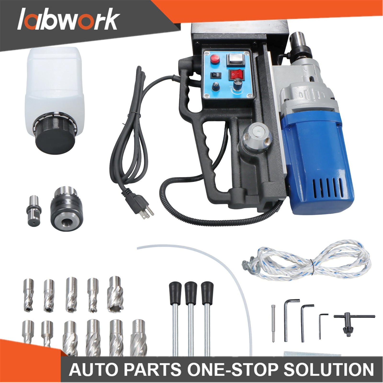 Labwork 1950W Magnetic Drill Press with 2″ Dia 13900N &11 Pcs Drill Bits