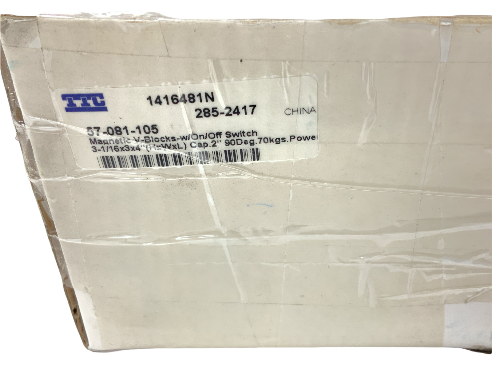 TTC Magentic V-Block-w/on/off switch 3-1/16x3x4 (HXWXL) 70Kg POWER 285-2417