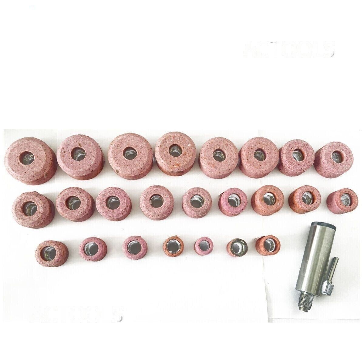 Sioux Valve Seat Pink Grinding Wheels Set 24 Pcs Stone Holder Star Drive 11/16″