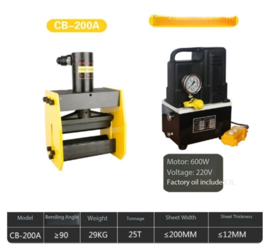 Hydraulic pipe bender for bending elbows, power busbars, and aluminum sheets