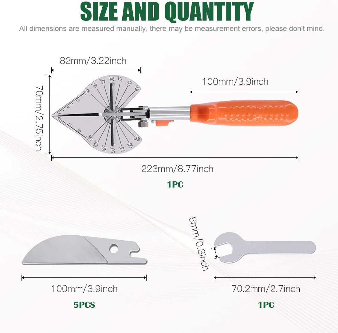 7Pcs Multi Angle Miter Shear Cutter, Multifunctional Trunking/Miter Shears with