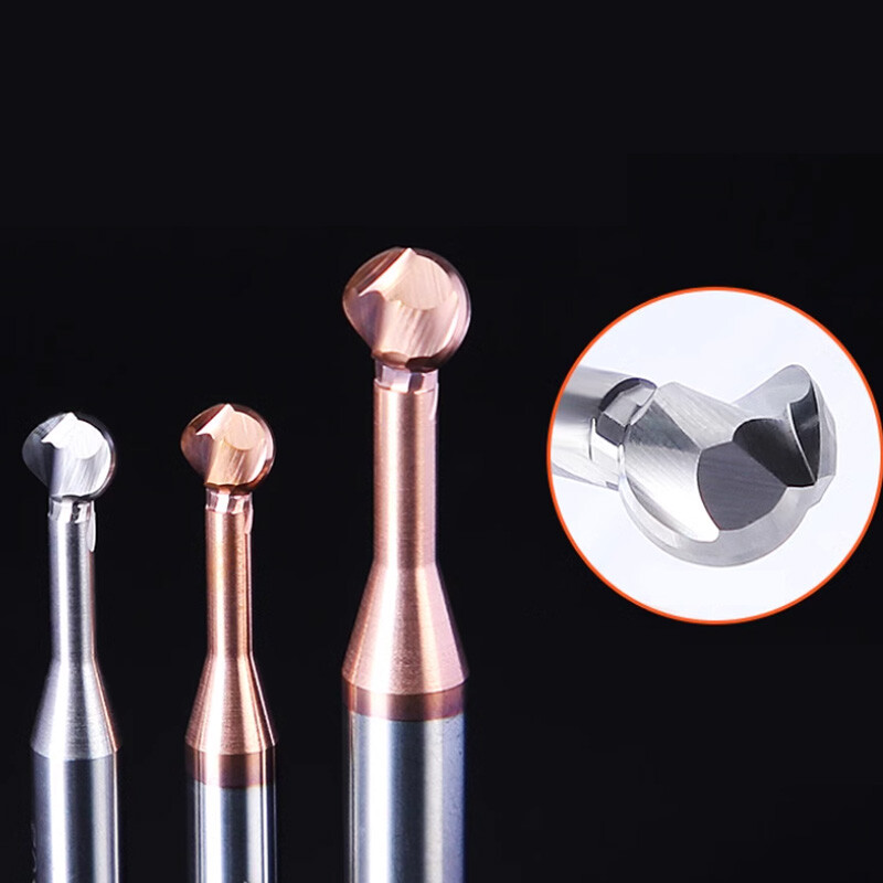 R2mm-R7mm Nano Coated Solid Carbide Ball Nose End Mill Lollipop Cutter CNC Tool