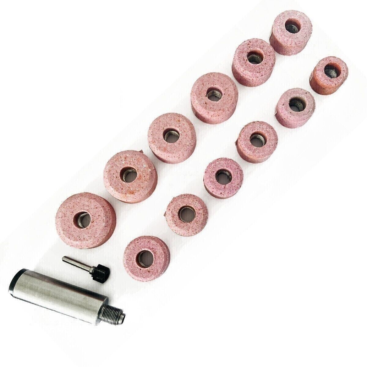 Valve Seat Pink Grinding Wheels Set 12 Pcs Sioux Stone Holder Star Drive 11/16″
