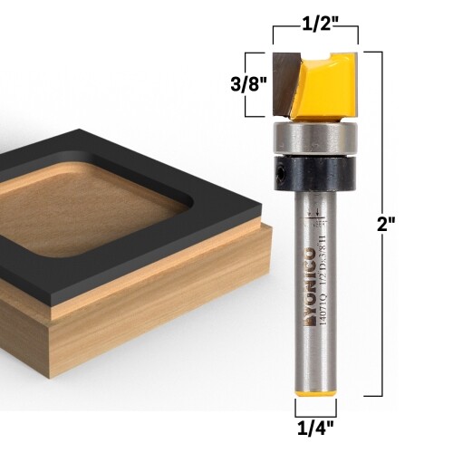 1/2″ Flush Trim Template Router Bit – 1/4″ Shank – Yonico 14071q