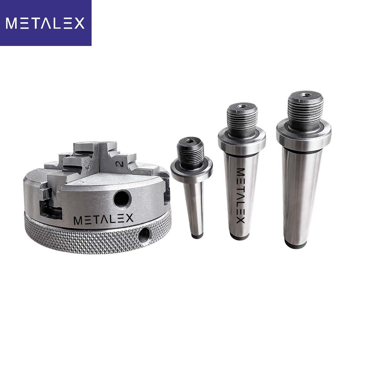 2-1/2″ 4 Jaw Self Centering Mini Small Baby Lathe Chuck Set MT1 MT2 & MT3 Arbors