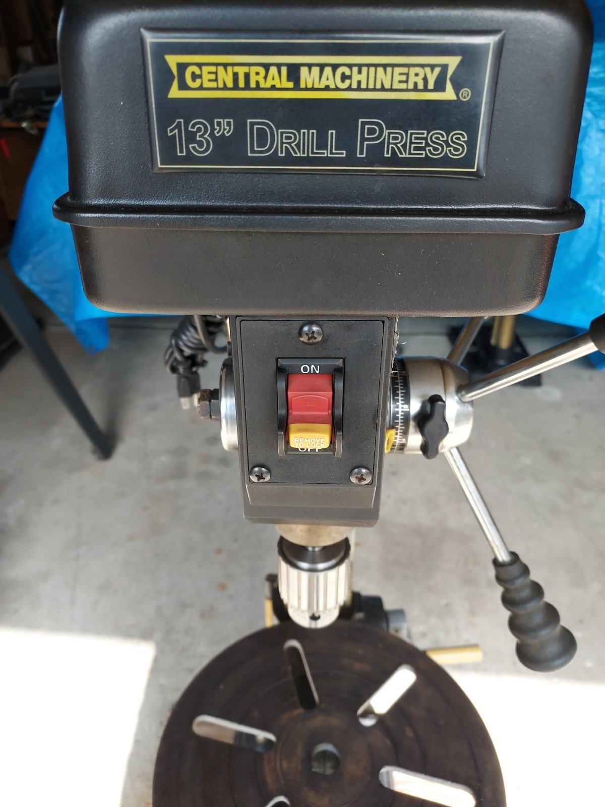 13″ Pedestal Drill Press By Central Machinery, 3/4 HP, 1/2″ Chuck, 220RPM