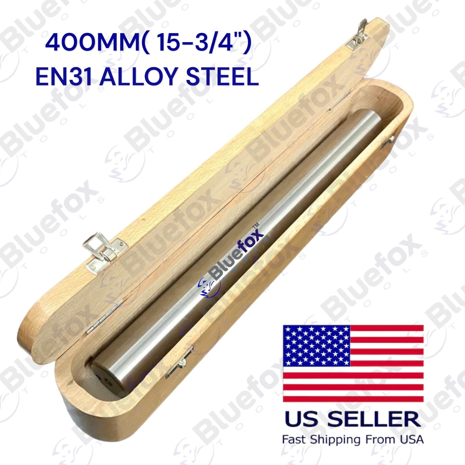 Lathe Alignment Test Bar 400mm (15-3/4″) Parallel Shank Mandrel Wooden Box