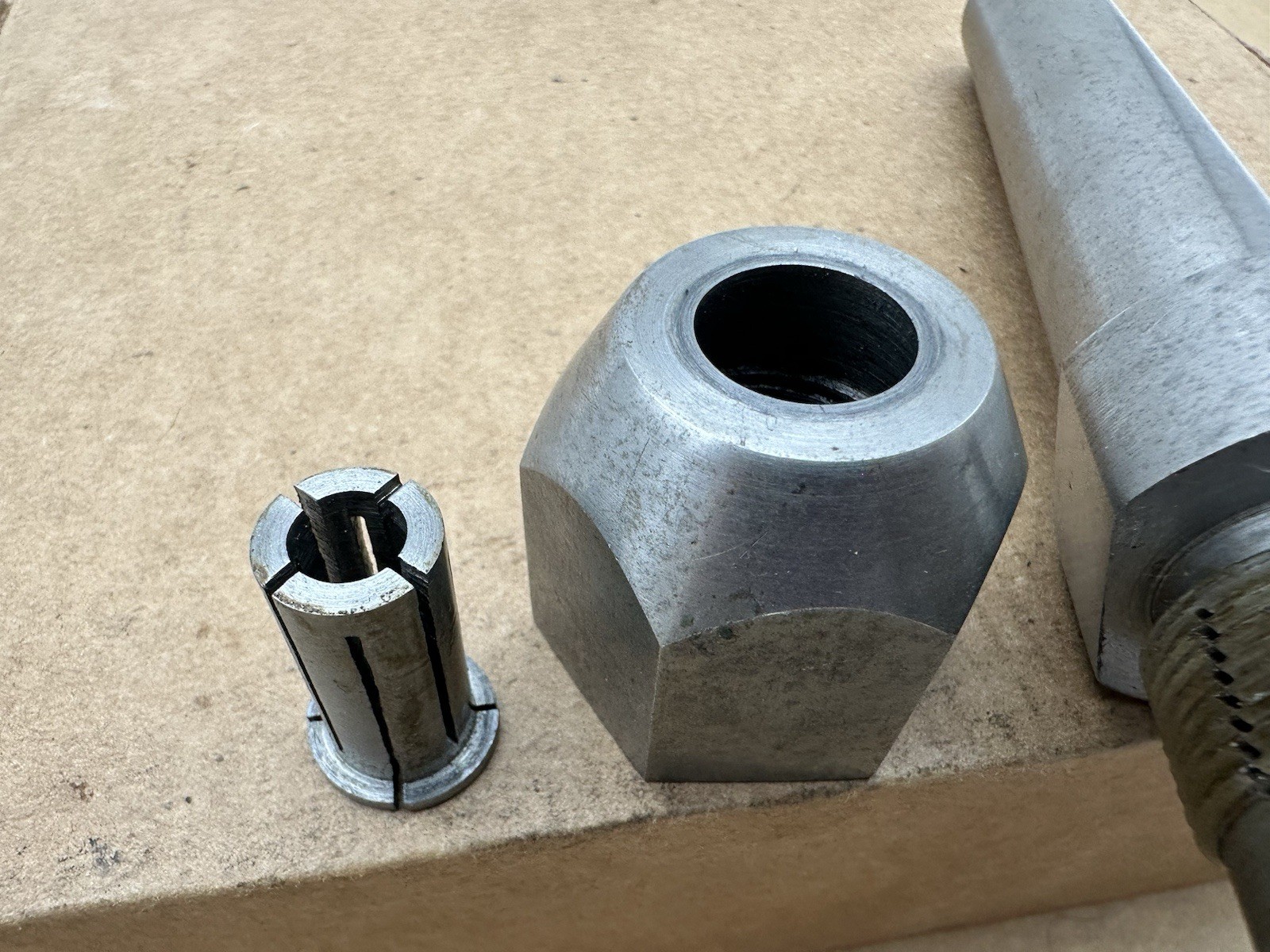 VINTAGE LATHE COLLET CHUCK TOOL HOLDER SCREW TOP SHANK Machine Steel Morse Taper