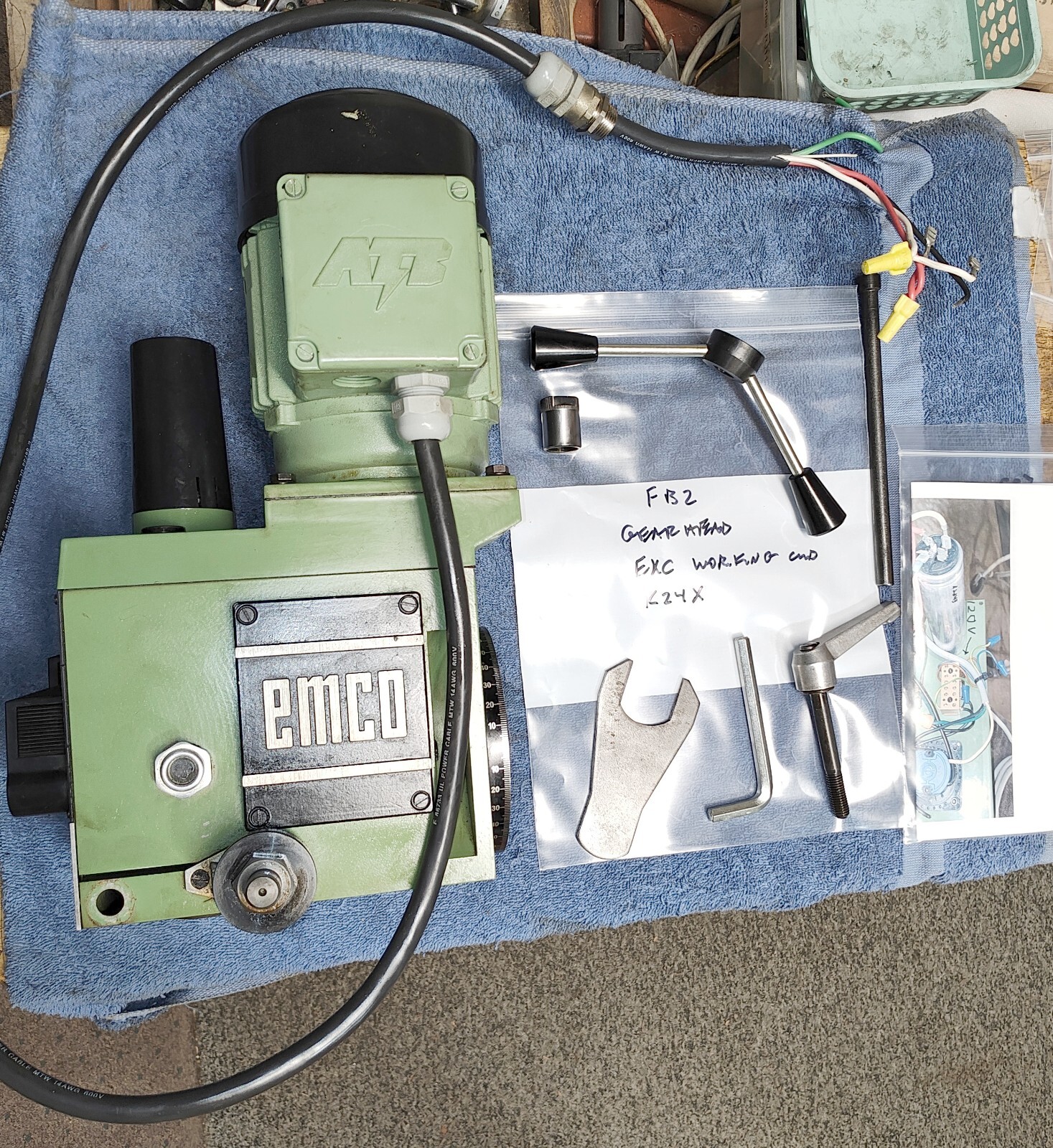 Emco Maximat FB-2 Mill Drill 6 Speed “GREEN” Gearhead Assembly MT2 115 VAC K24X