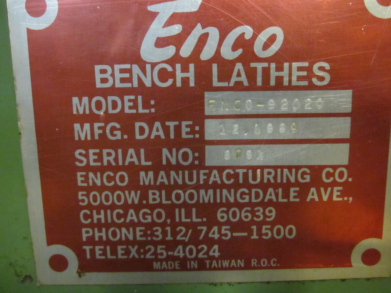 ENCO Toolroom Lathe 12″ X 24″ with powerfeed and threading options