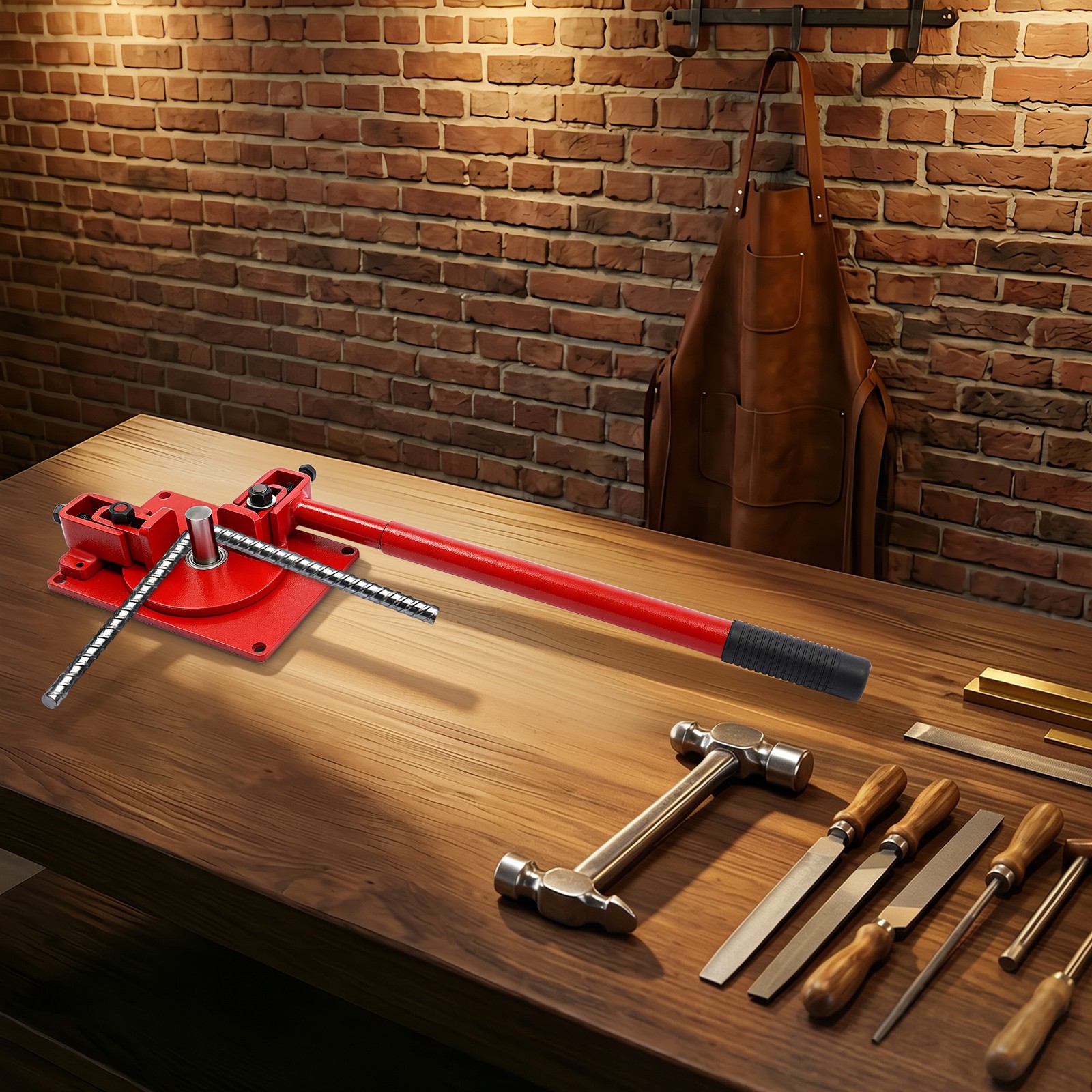 Manual Rebar Bender, Red Rebar Bending Machine for Steel,Copper,Aluminum,Iron
