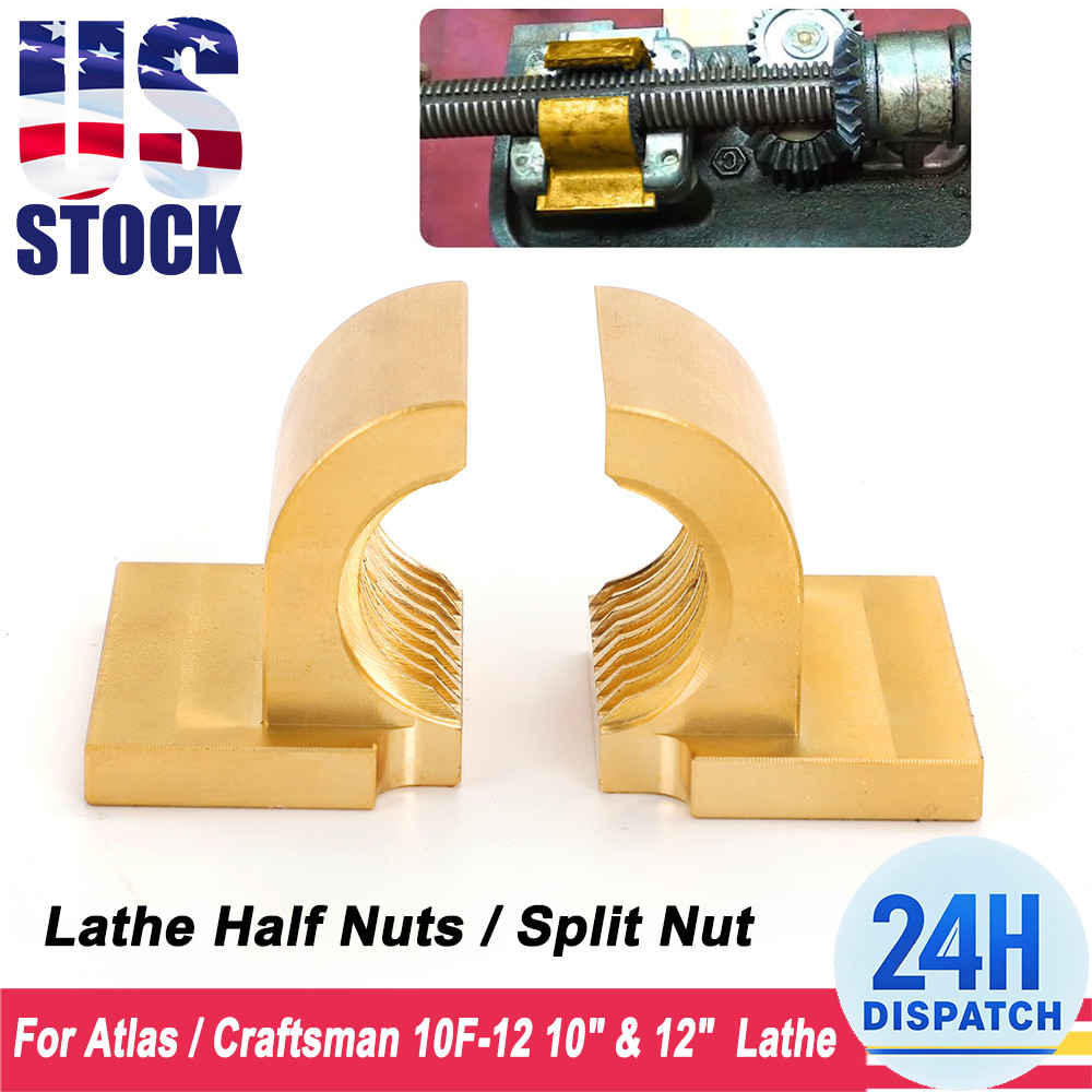 For Atlas / Craftsman 10F-12 10″ & 12″ Lathe Half Nut / Split Nut Brass 2pcs/set