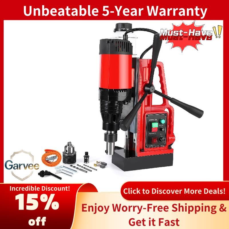 Magnetic Drill Press 1550W Portable 10-Speed 500RPM Core Drilling Machine