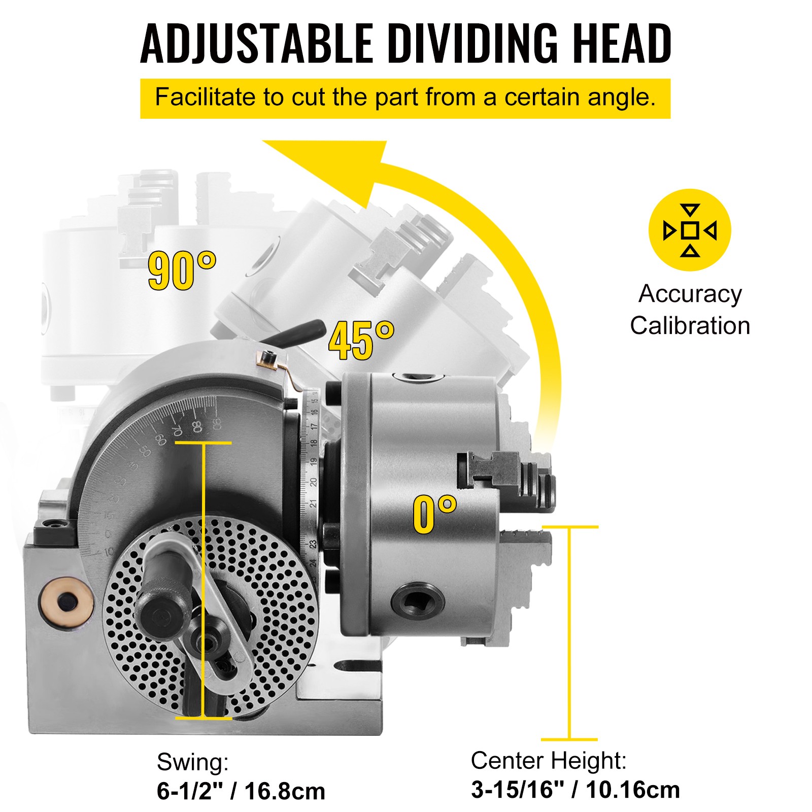 BS-0 Precision Dividing Head With 5″ 3-jaw Chuck STRUCTUAL DURABILITIES NEWEST
