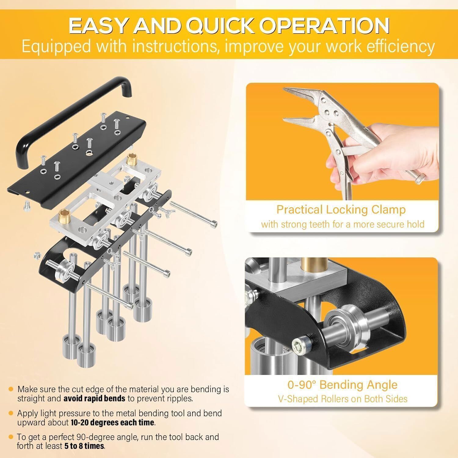 ER3 3-Station Edge Roller Fit 29 to 22-Gauge Steel, Making 5/8in to 4in Bends