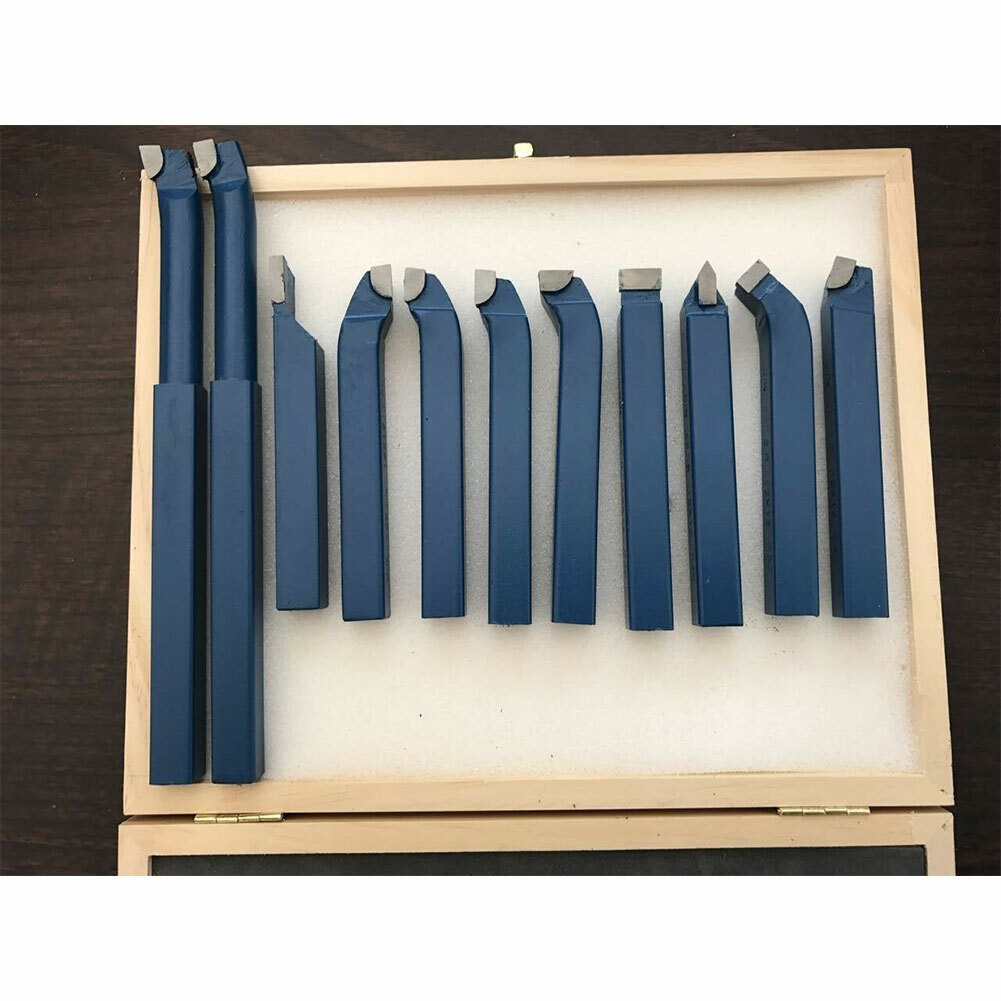 11Pcs 2/5” Carbide Metal Tool Knife Set for Mini Lathe Cutting Turning Tools
