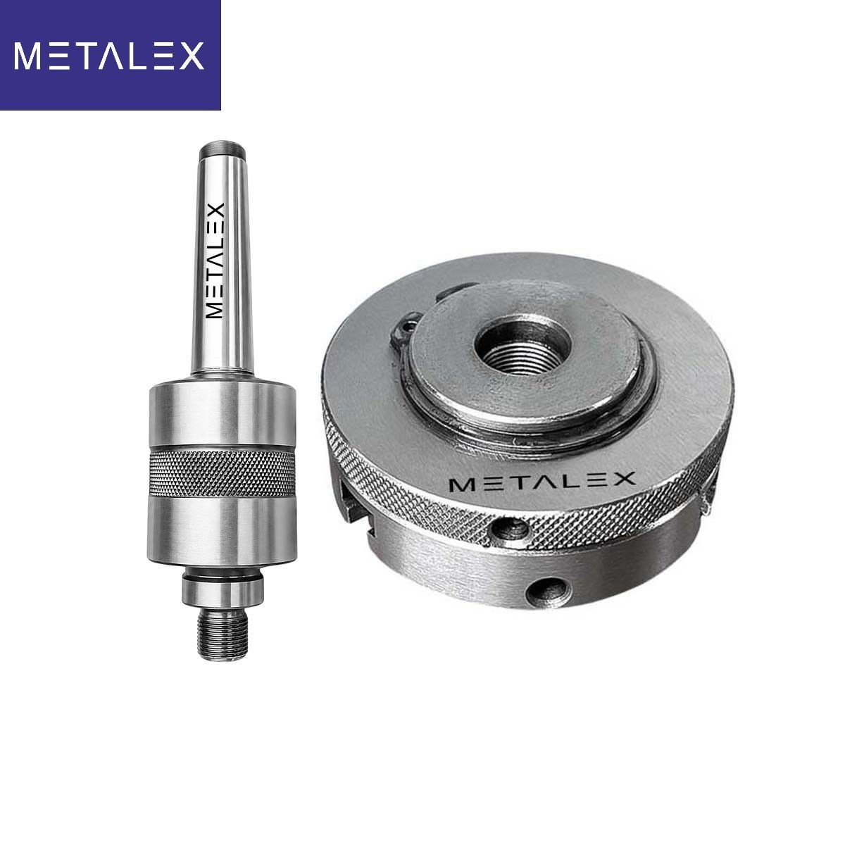 2-1/2″ 4 Jaw 2.5″ Self Centering Lathe Chuck MT1 Live Revolving Center Tailstock