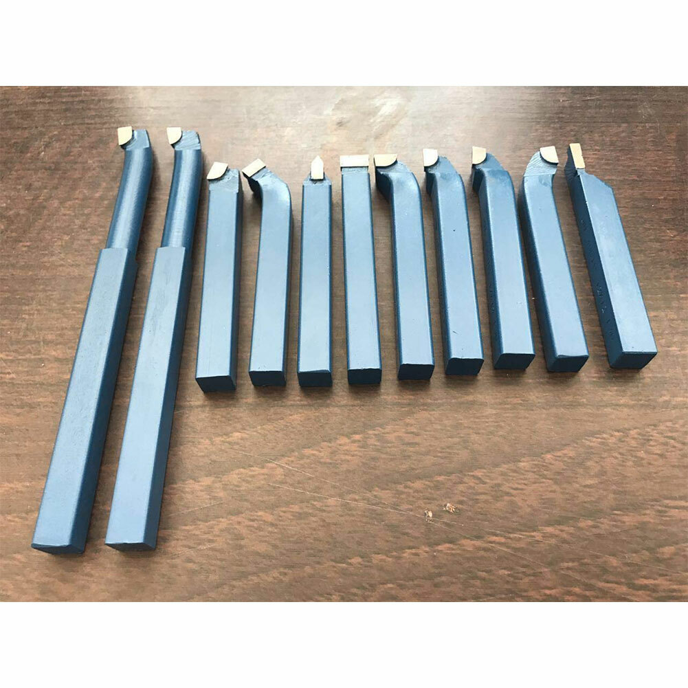 11Pcs 1/2” Carbide Metal Tool Knife Set for Mini Lathe Cutting Turning Tools