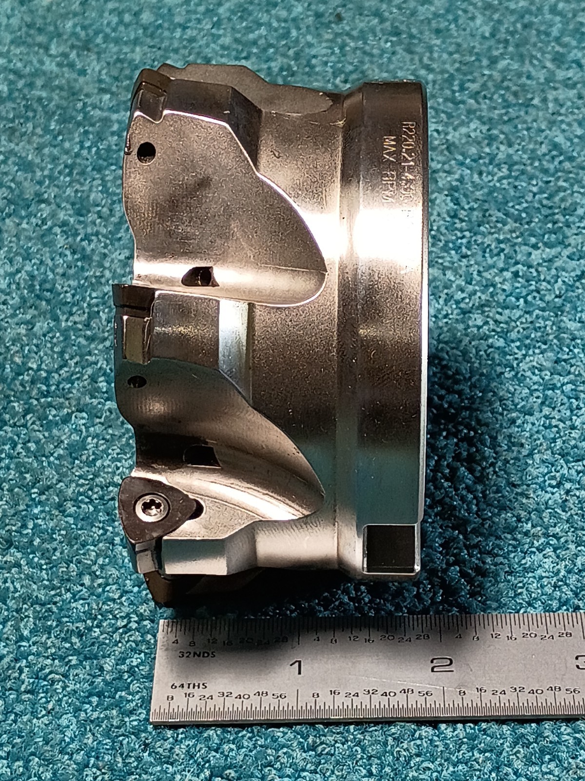 Seco R220.21-4.00-R160.7A 4″ Facemill 7 Pocket W/Inserts 1.5″ Arbor & Allen Bolt