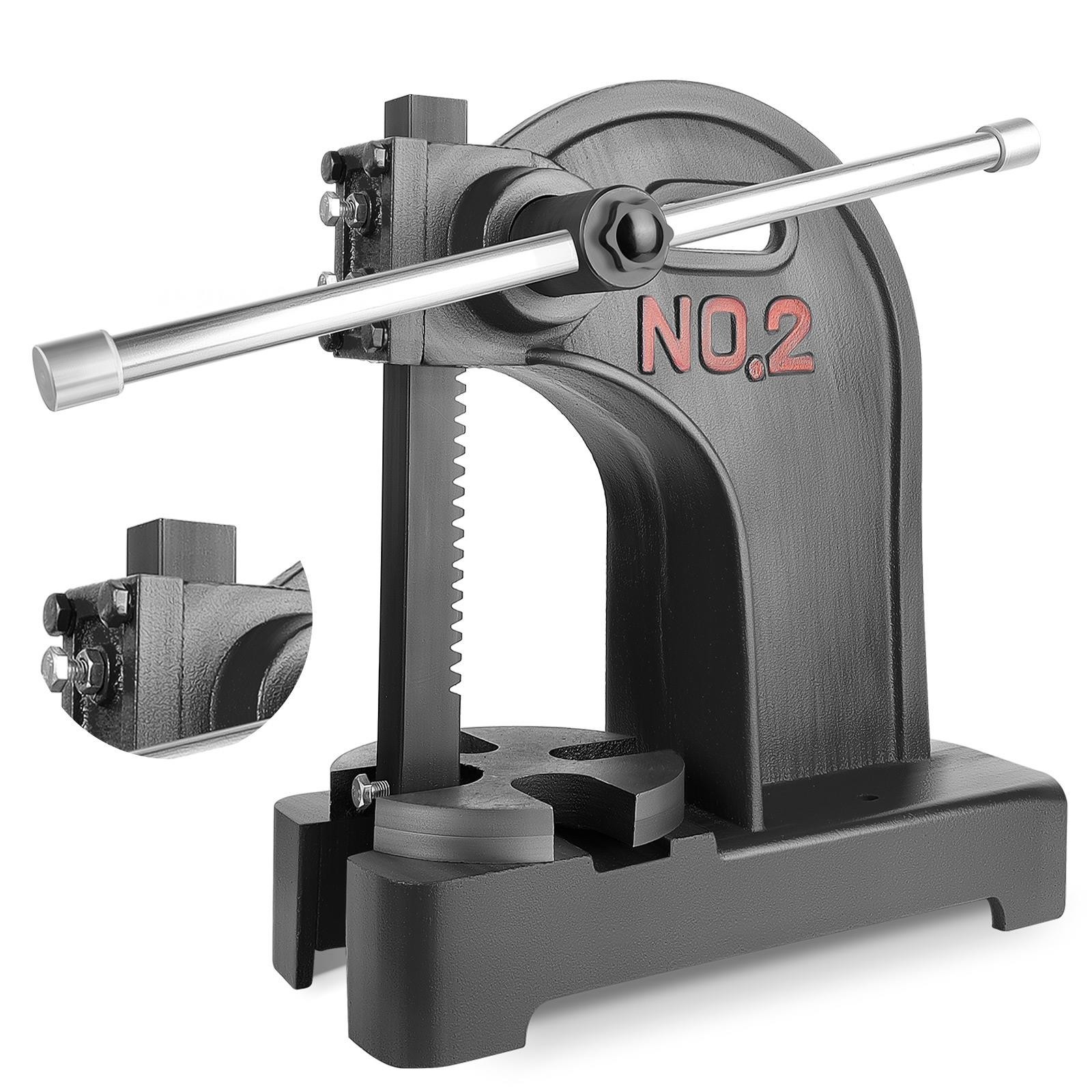 Arbor Press 2 T Lever Bench Mountable Bearings Cast Iron Manual Desktop Bending