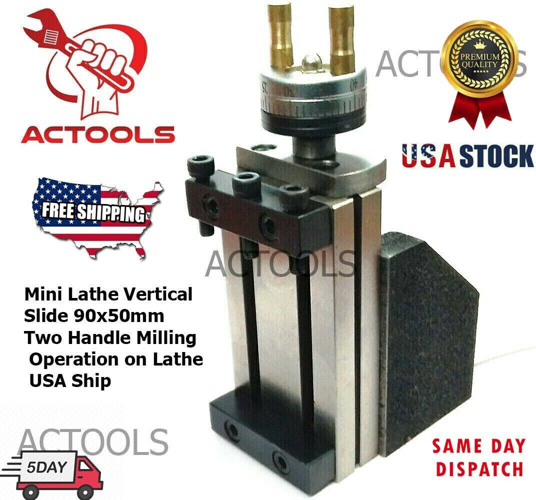 Mini Vertical Slide 90 mm x 50 mm Two Handle Milling Operation on Lathes USA