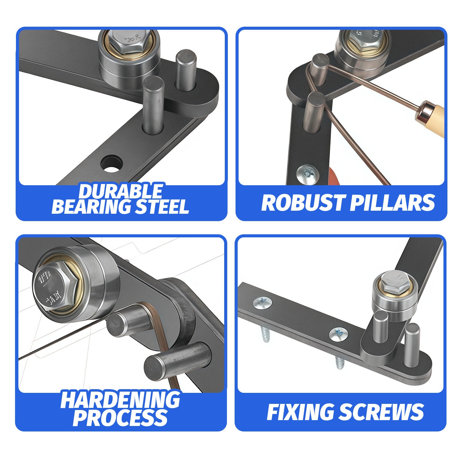 Heavy Duty Manual Steel Bar Bender Bearing Steel U‑Shape & Right Angle Bend Tool