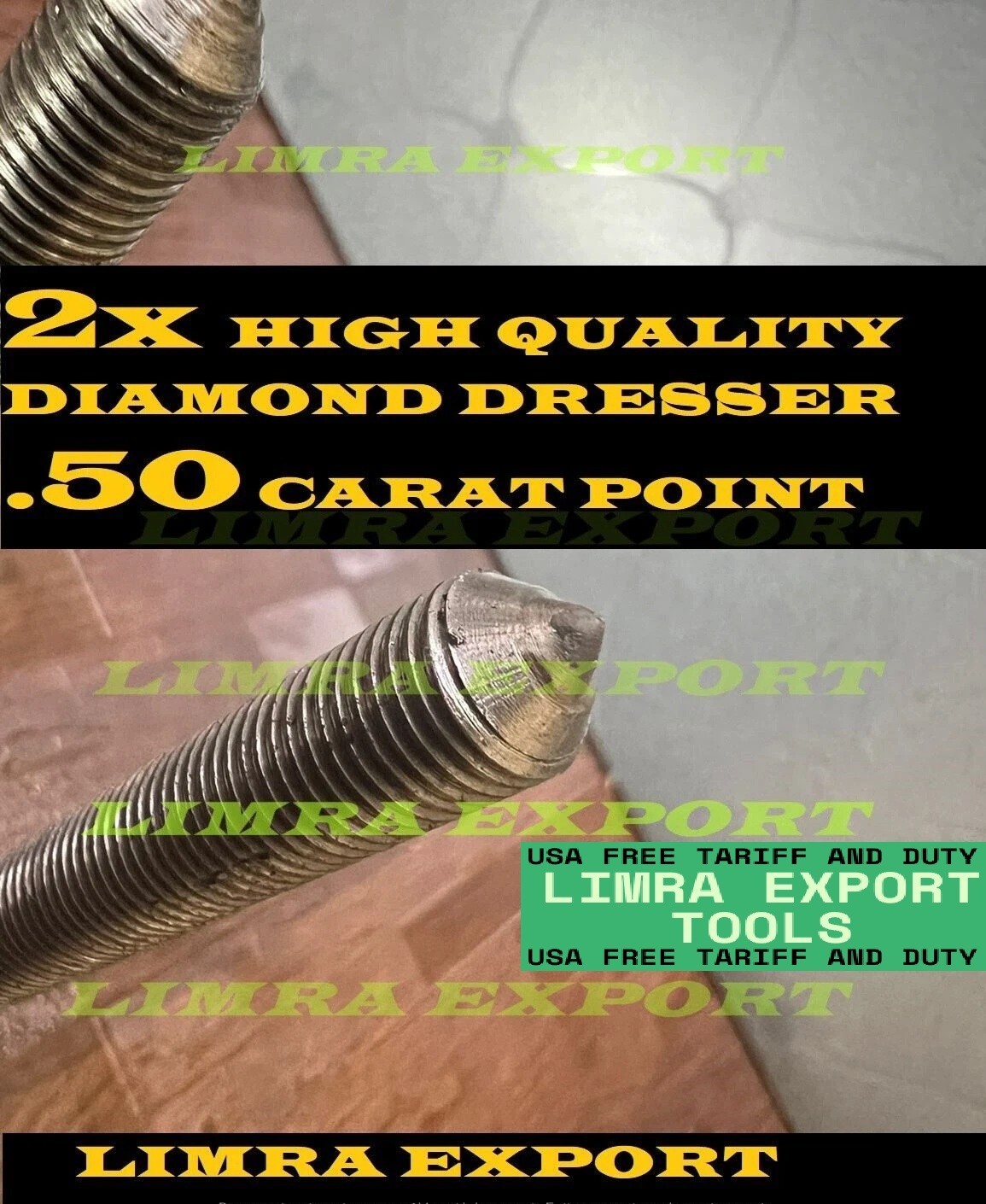 2pc Diamond Dresser 3/8 x 24 TPI Tip for Black & Decker Valve Seat Grinder Stone