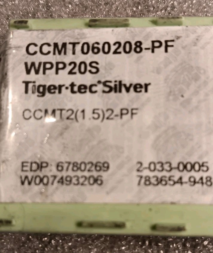 CCMT060208-PF Wpp205 Walter Cnc Inserts 8 Pieces In Open Box Tiger Tec Silver