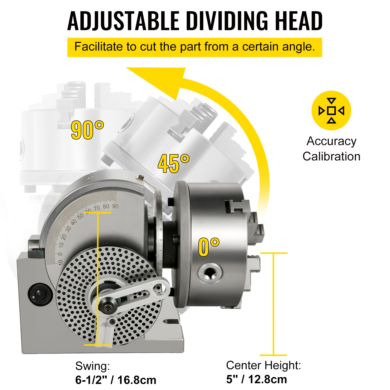VEVOR Indexing Dividing Head for Milling Machine 6″ /160 mm for Milling Grinding