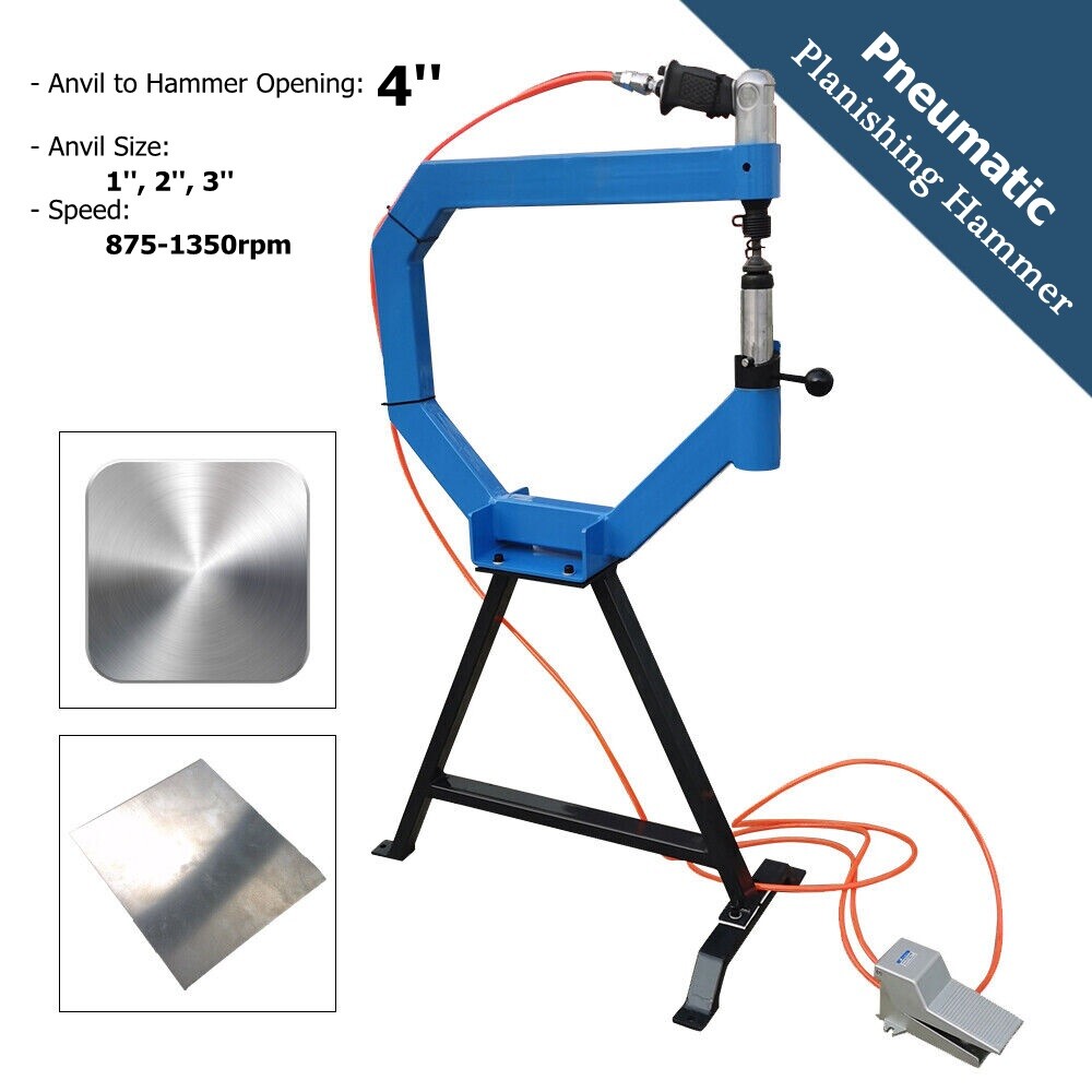 Manual Metal Shrinker Stretcher Fabrication Tool Pneumatic Planishing Hammer kit