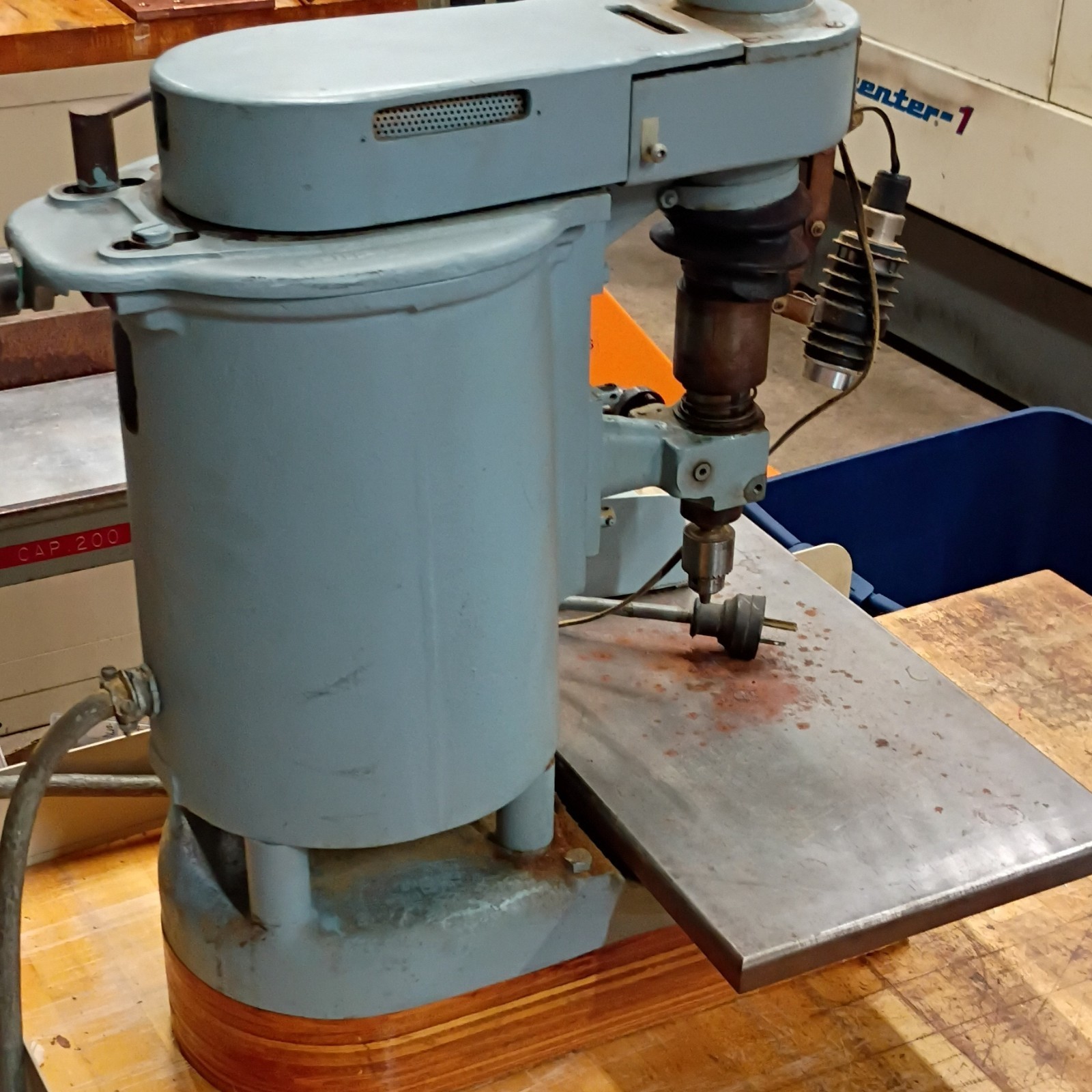 Sigourney Drill Press, Corded Electric 120V Blue, Keyed Chuck