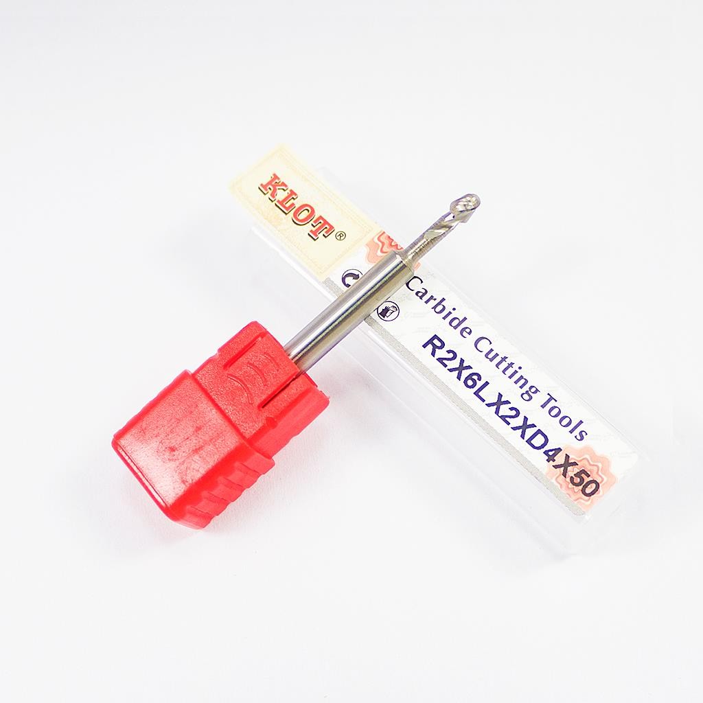 Solid Carbide Ball Nose End Mill Lollipop Cutter R1mm-R6mm For Aluminum CNC