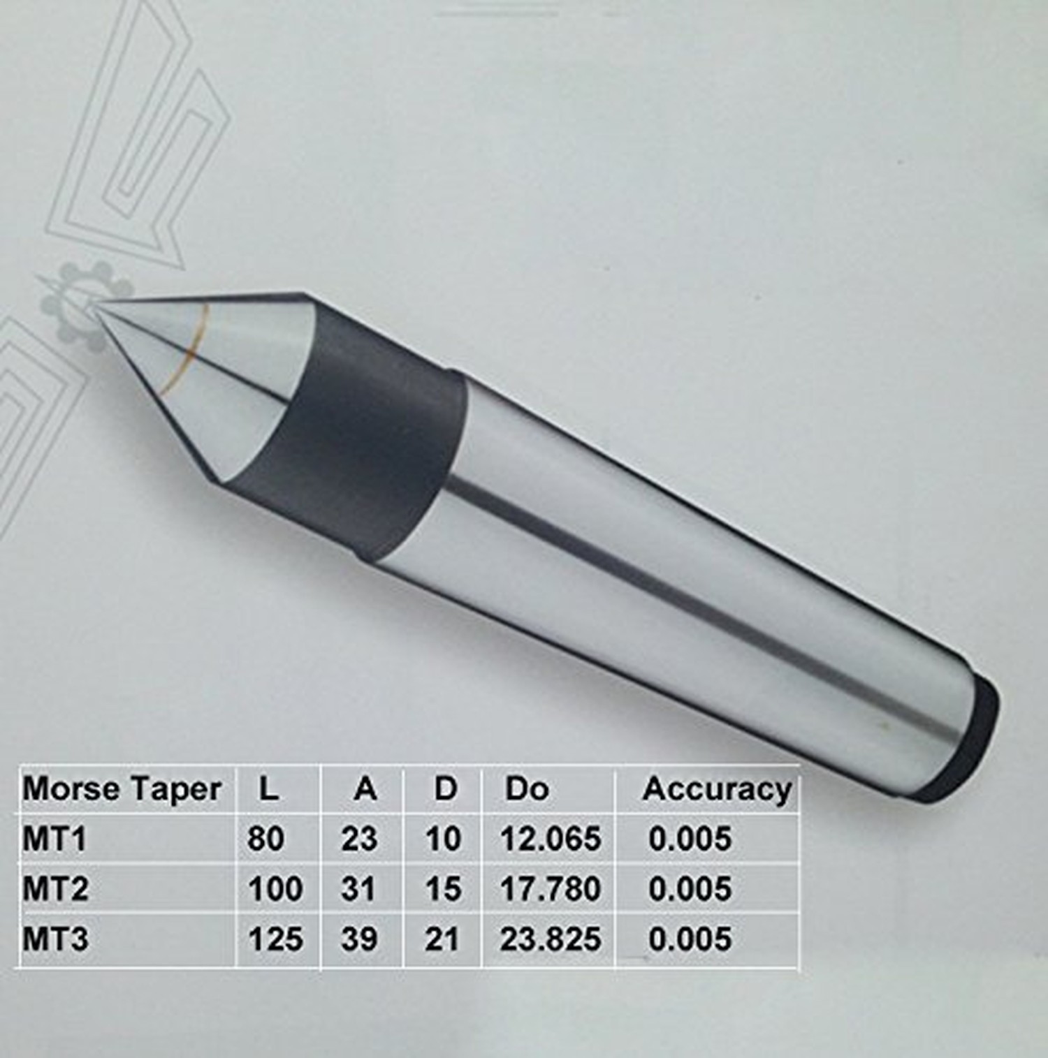 MT2 Morse Taper Drill Dead Center Lathes 100mm Length Silver Tone Black Alloy