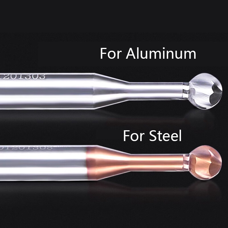R0.5mm – R10mm TiN Coated Solid Carbide Ball Nose End Mill Lollipop Cutter CNC