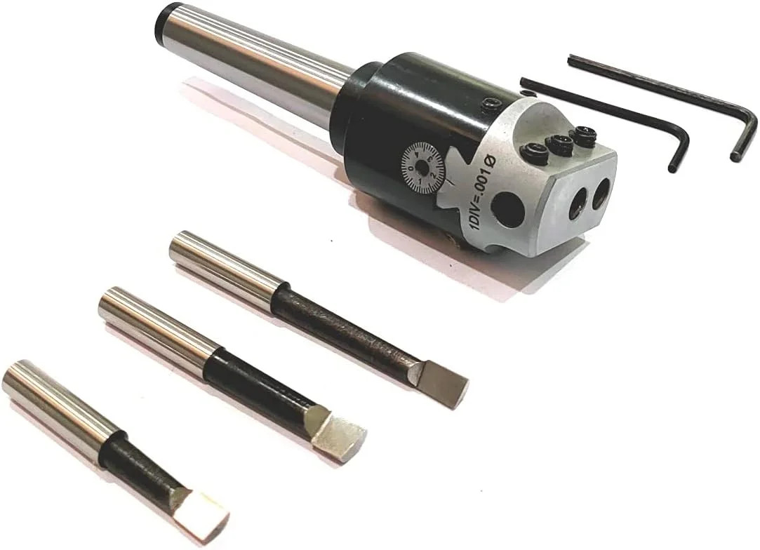 Boring Head Diameter 1.5” Inches with HSS Tools 1 DIV: 0.001 Milling Machine To