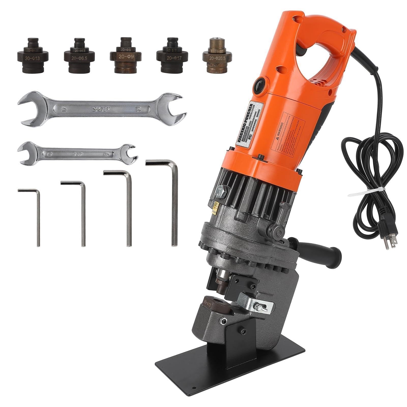 Heavy Duty Hydraulic Hole Puncher 1200W Electric Metal Punch Machine, 110V, 1/4″