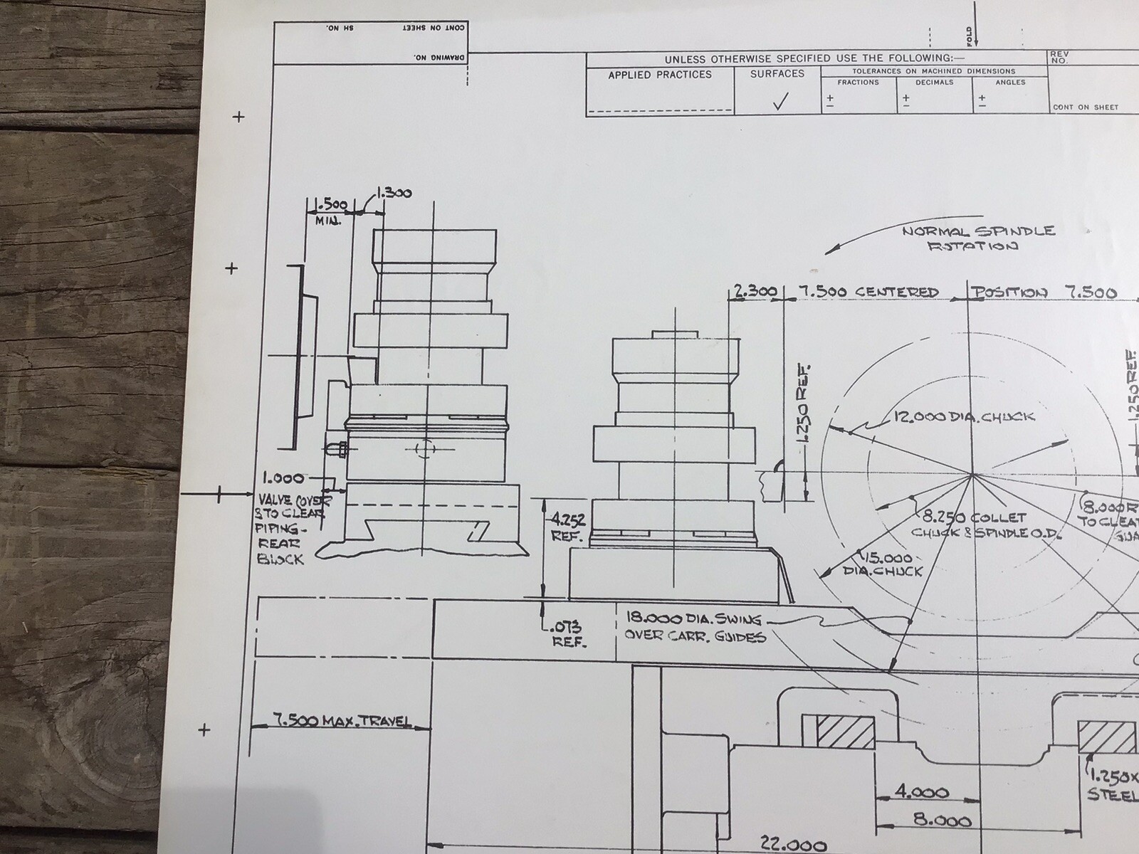 GE Engineering Drawings 1966, 22”x34”, Lathe Square Turret Lathe Tooling, Poster
