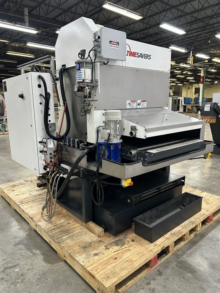 Timesavers LYNX 37MWT-D-60 37″ Wet Wide Belt Finishing / Deburring Machine (2…