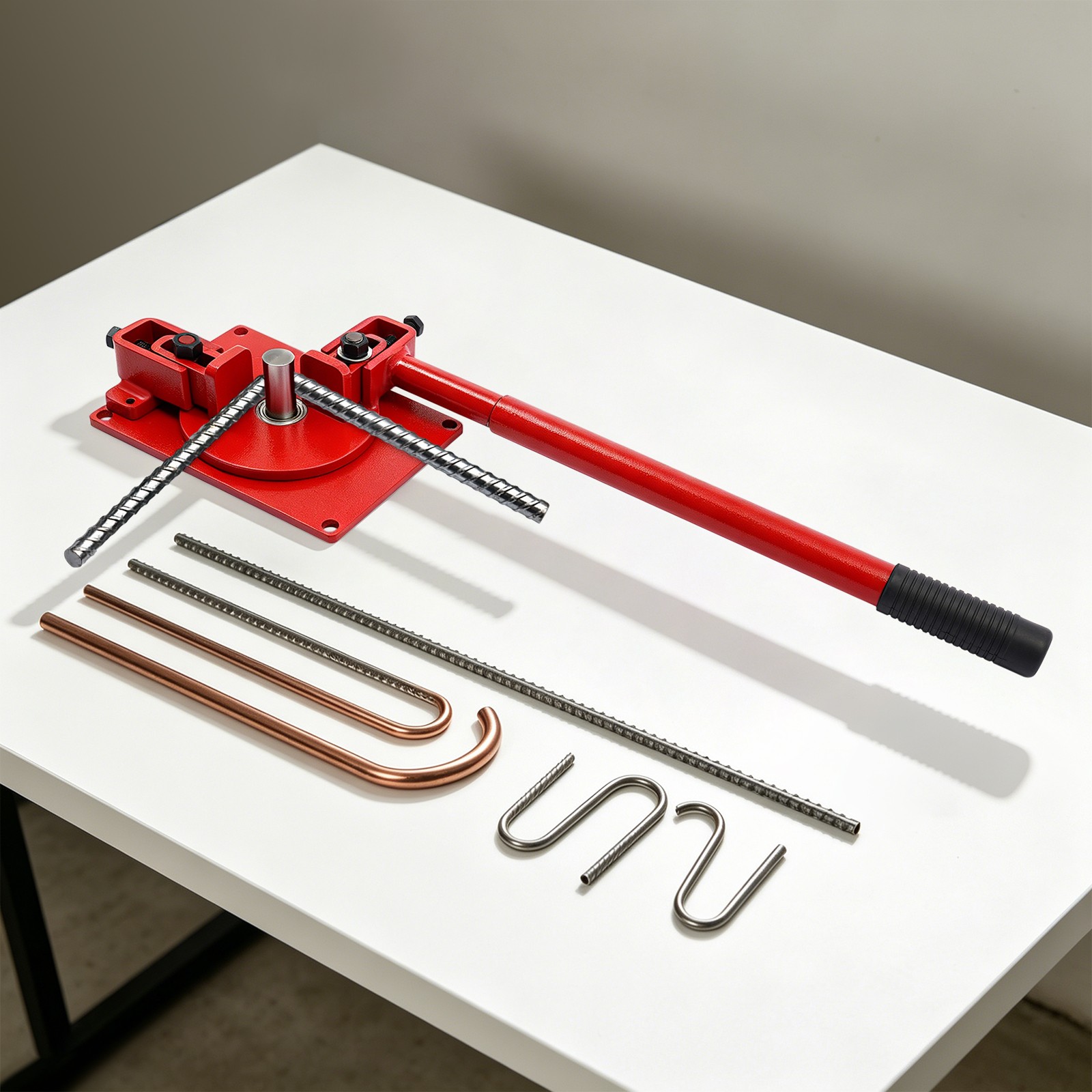 Manual Rebar Bender, Red Rebar Bending Machine for Steel,Copper,Aluminum,Iron