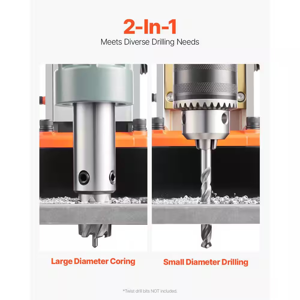 Magnetic Drill, 1550W Motor 2 In. Boring Diameter, 2922 Lbf Portable Electric Ma